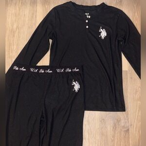 U.S. Polo Assn. Women’s Black Pajama Set with Logo